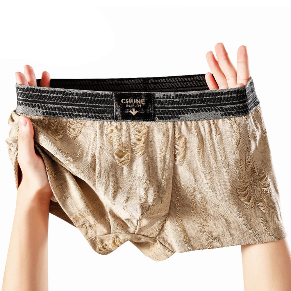 Men Breathable Boxer Shorts Retro Washed Style Comfortable Trunks for Home - Picture 13 of 27