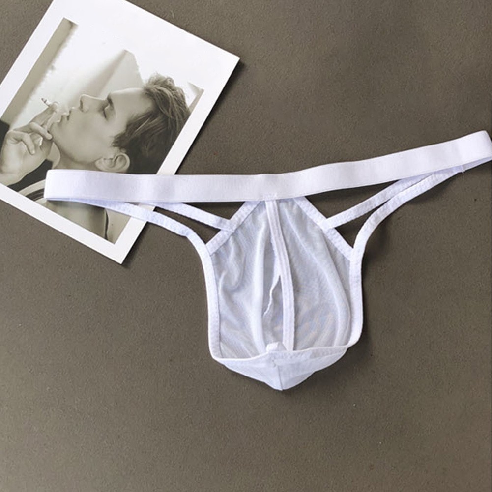Herren Netz Tanga Unterwäsche G String Ausbuchtung Beutel durchsichtig T Rücken Höschen - Bild 10 von 14