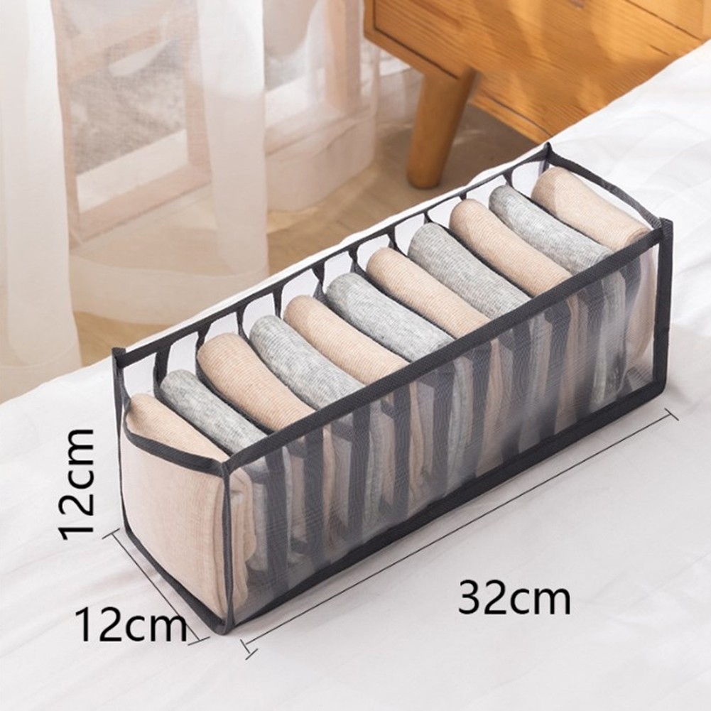 Breathable Mesh Foldable Organizer Box with 11 Dividers for Underwear Socks - Picture 23 of 23
