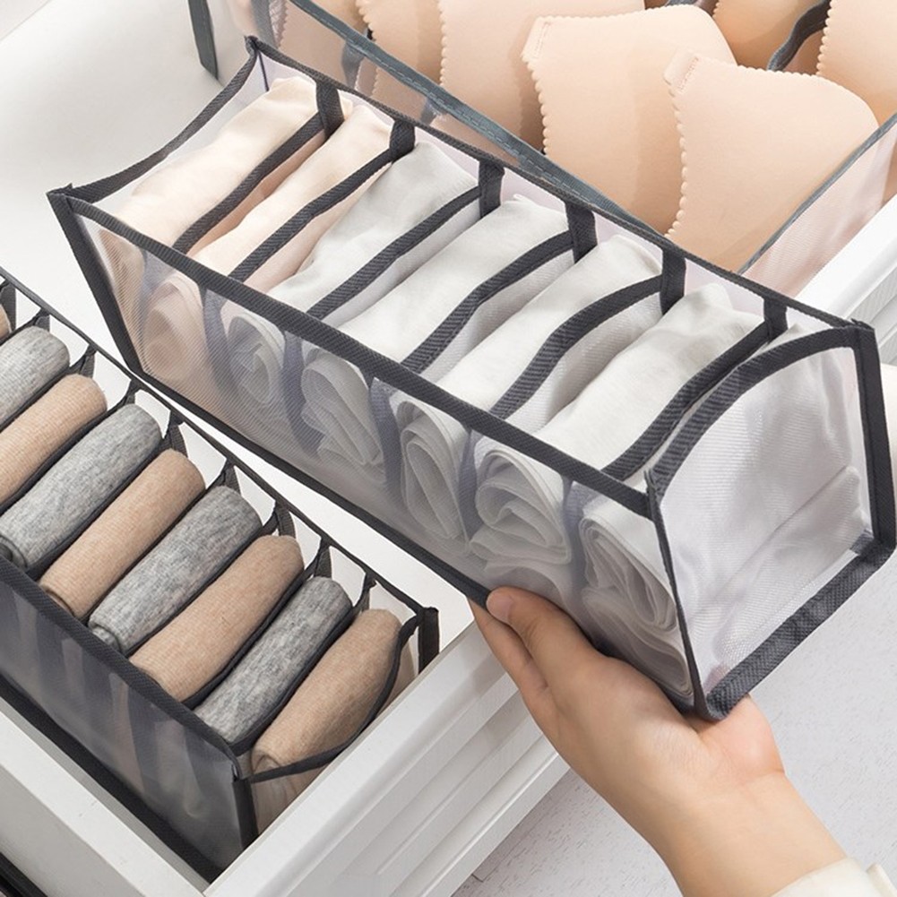 Breathable Mesh Foldable Organizer Box with 11 Dividers for Underwear Socks - Picture 18 of 23