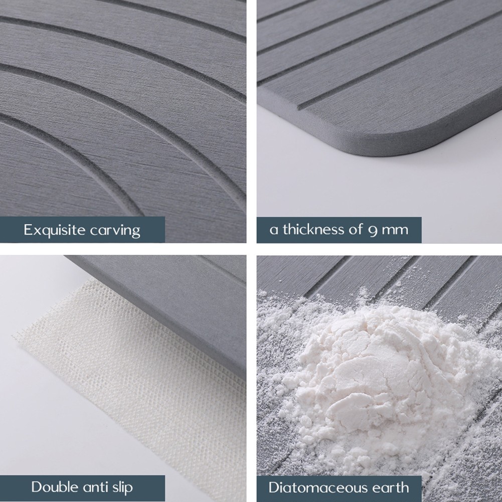 Fast Drying Diatomaceous Earth Bath Mat Stone Material for Bathroom Floor - Picture 18 of 23