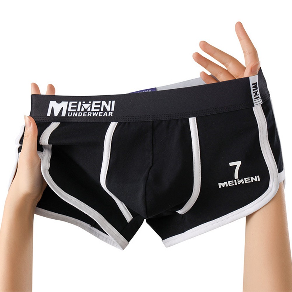 Sport Style Men Cotton Boxer Shorts Breathable Soft Underwear Bulge Pouch