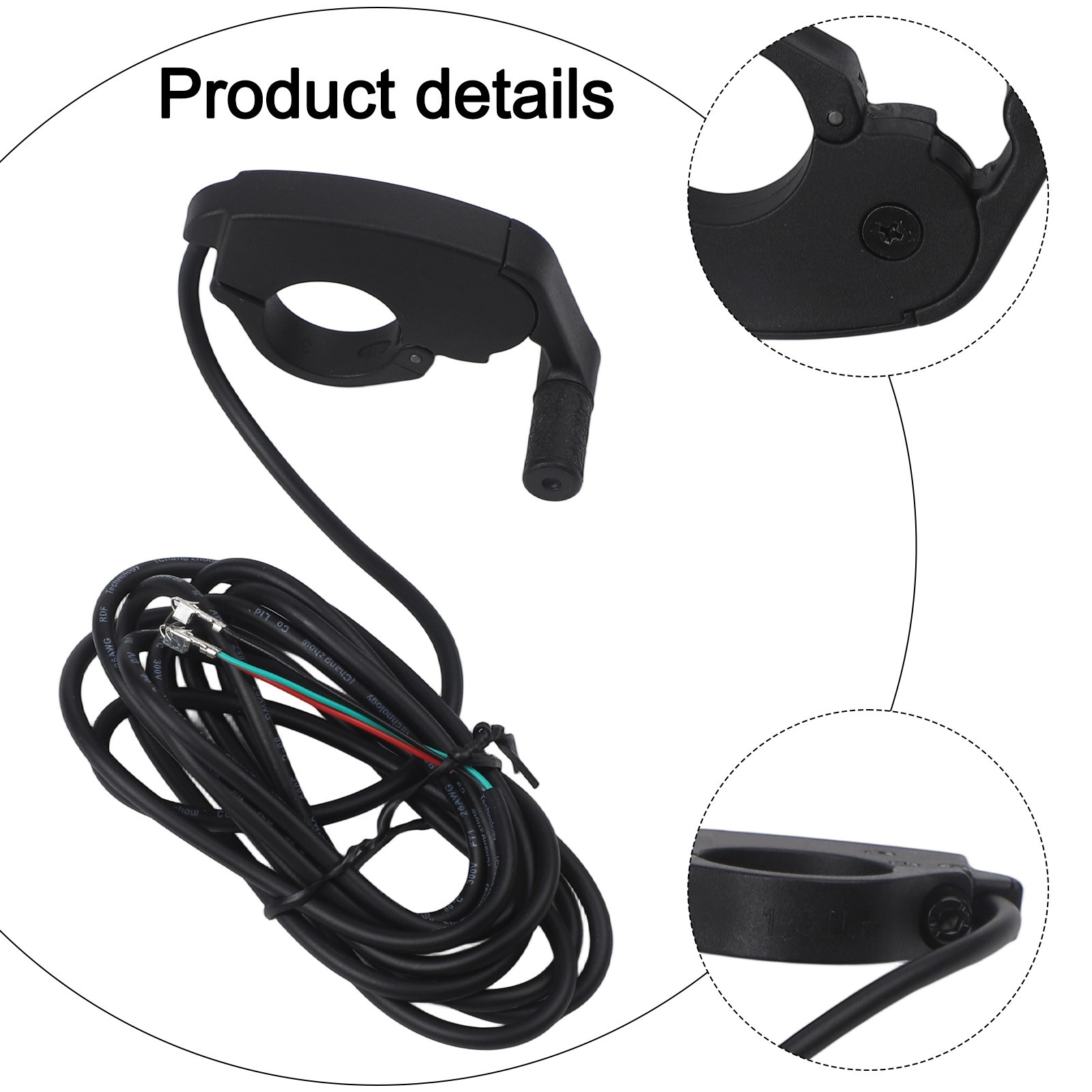 22MM Right Handlebar Ebike Thumb Throttle Speed Controller ABS Plastic