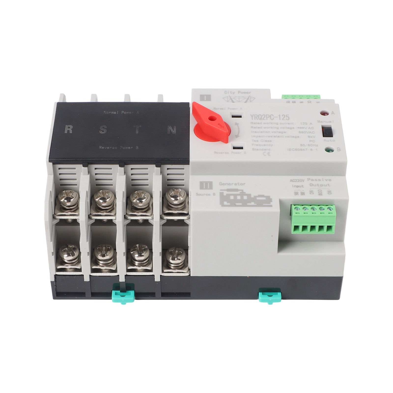 Transfer Switch Changeover Switch 125A 50/60Hz AC 220V Transfer Switch