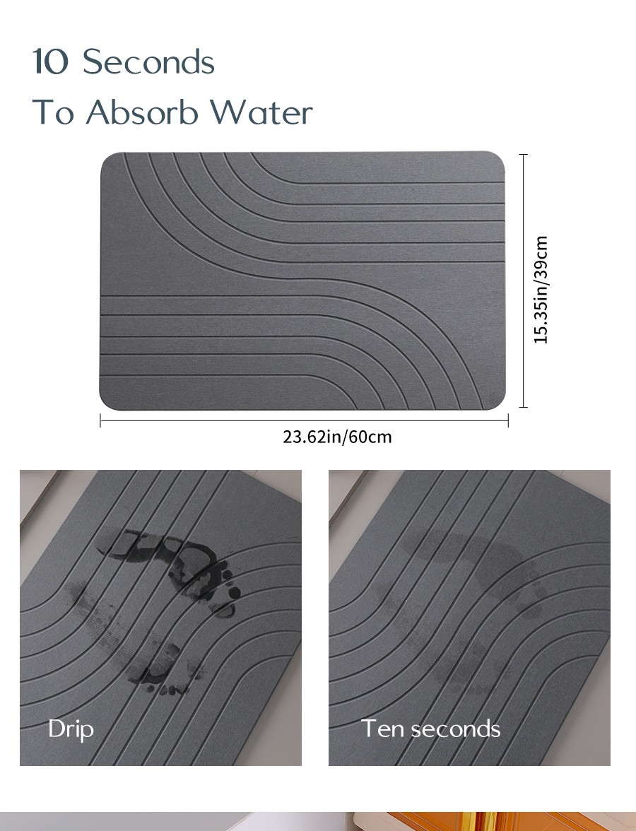 Fast Drying Diatomaceous Earth Bath Mat Stone Material for Bathroom Floor - Picture 22 of 23