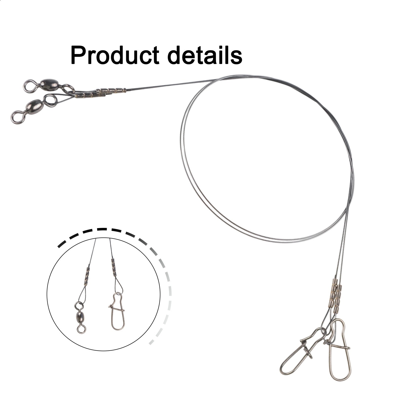 Titanium Fishing Leader Line with Swivel Snap Material and Strong Pulling force