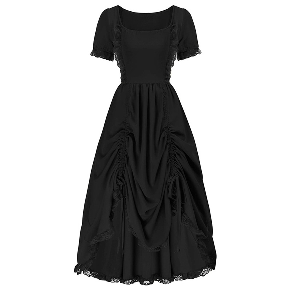 Women Gothic Retro Punk Dress Victorian Vampire Devil Costume for Cosplay - Picture 12 of 20