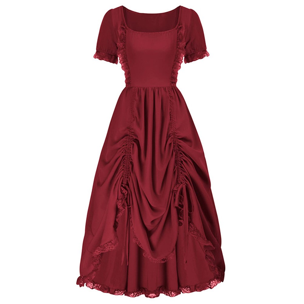 Women Gothic Retro Punk Dress Victorian Vampire Devil Costume for Cosplay - Picture 13 of 37