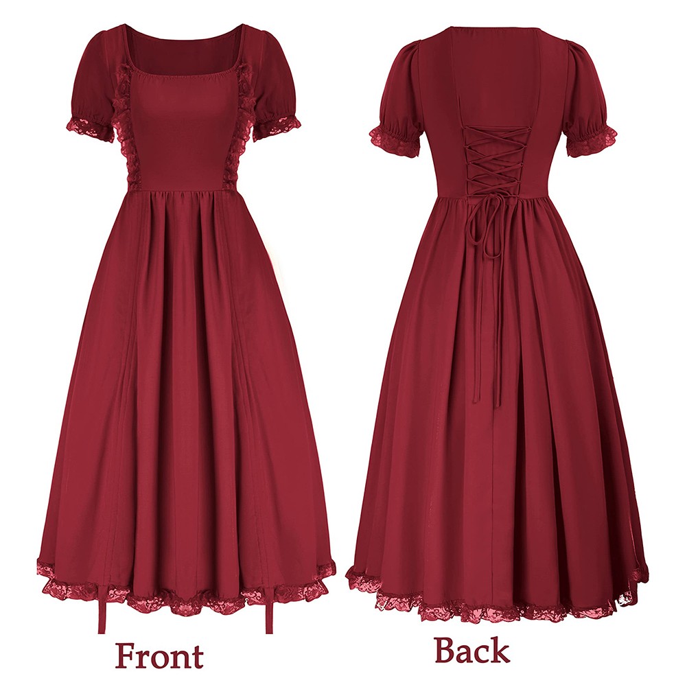 Women Gothic Retro Punk Dress Victorian Vampire Devil Costume for Cosplay - Picture 15 of 37