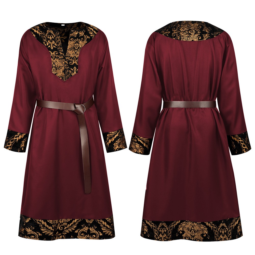 Mittelalter Renaissance Herren Hemd Langarm Oberteile Vintage Cosplay Kleidung - Bild 23 von 32