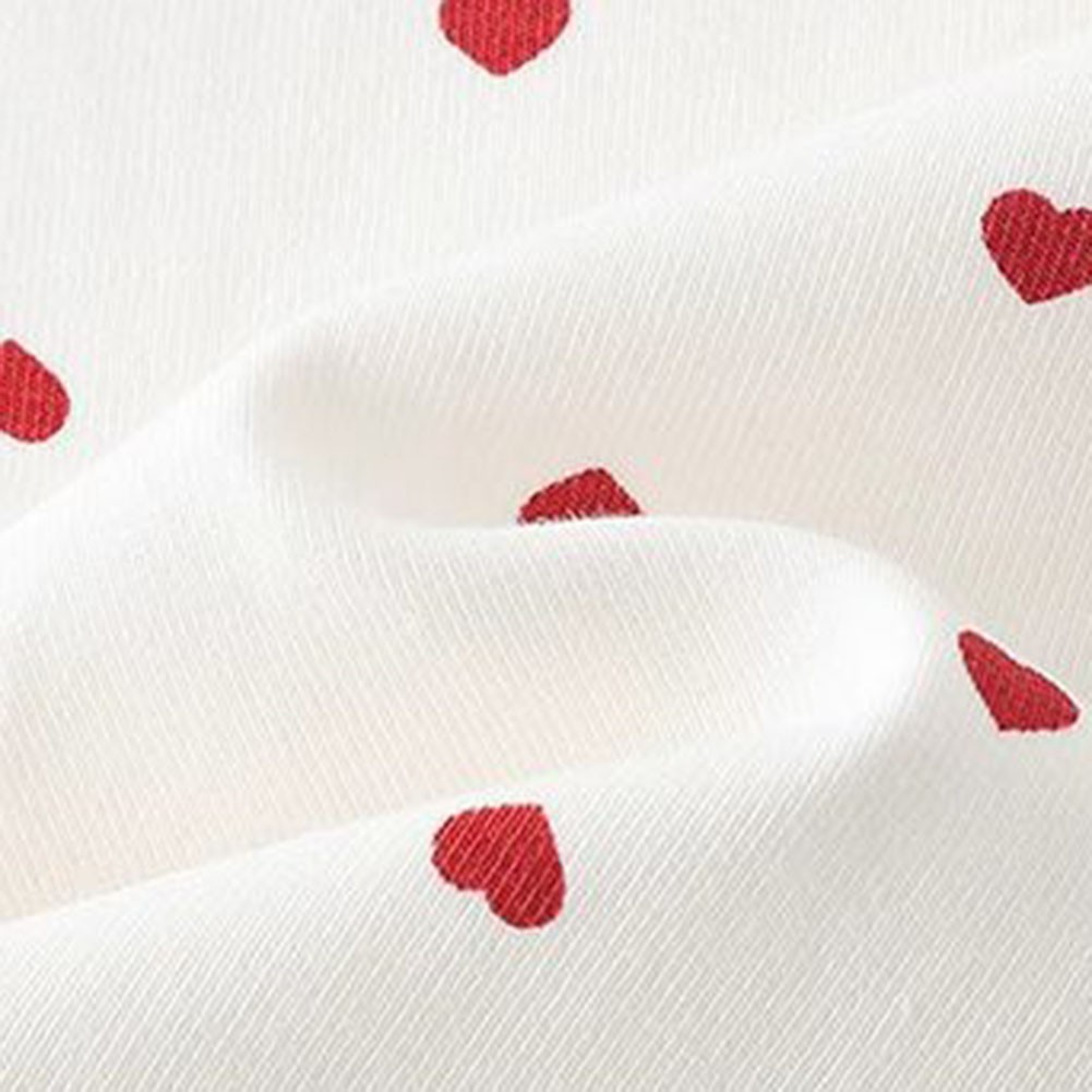 Women Off Shoulder T Shirt Heart Print Lace Up Short Sleeve Slim Fit Summer Top - Picture 19 of 60