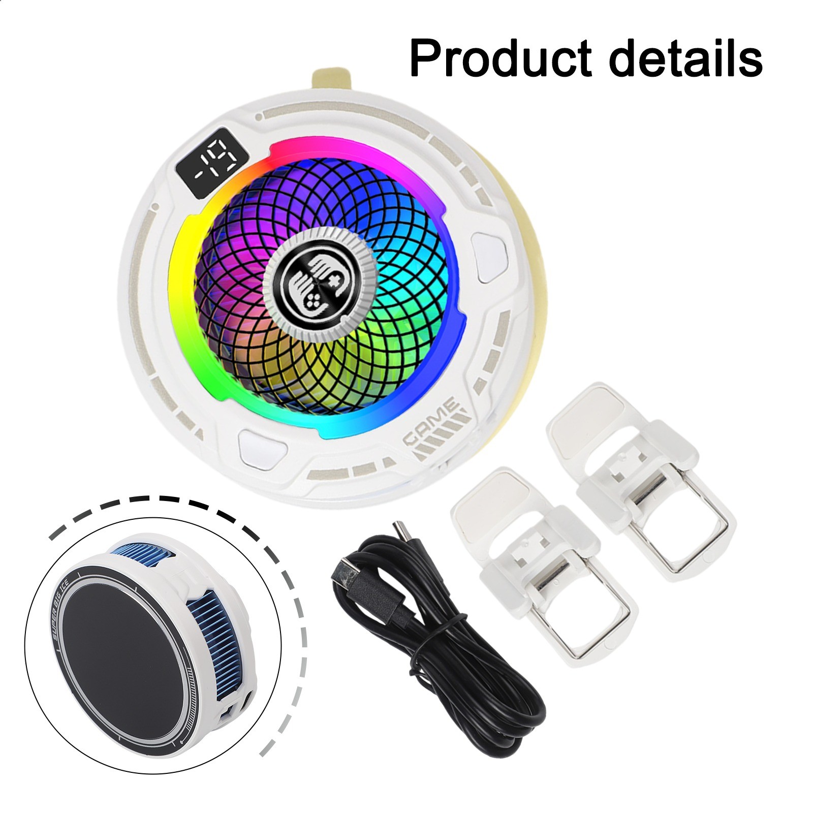 Refroidisseur Portable RGB pour Téléphones Mobiles avec Fixation Magnétique - Photo 14 sur 25