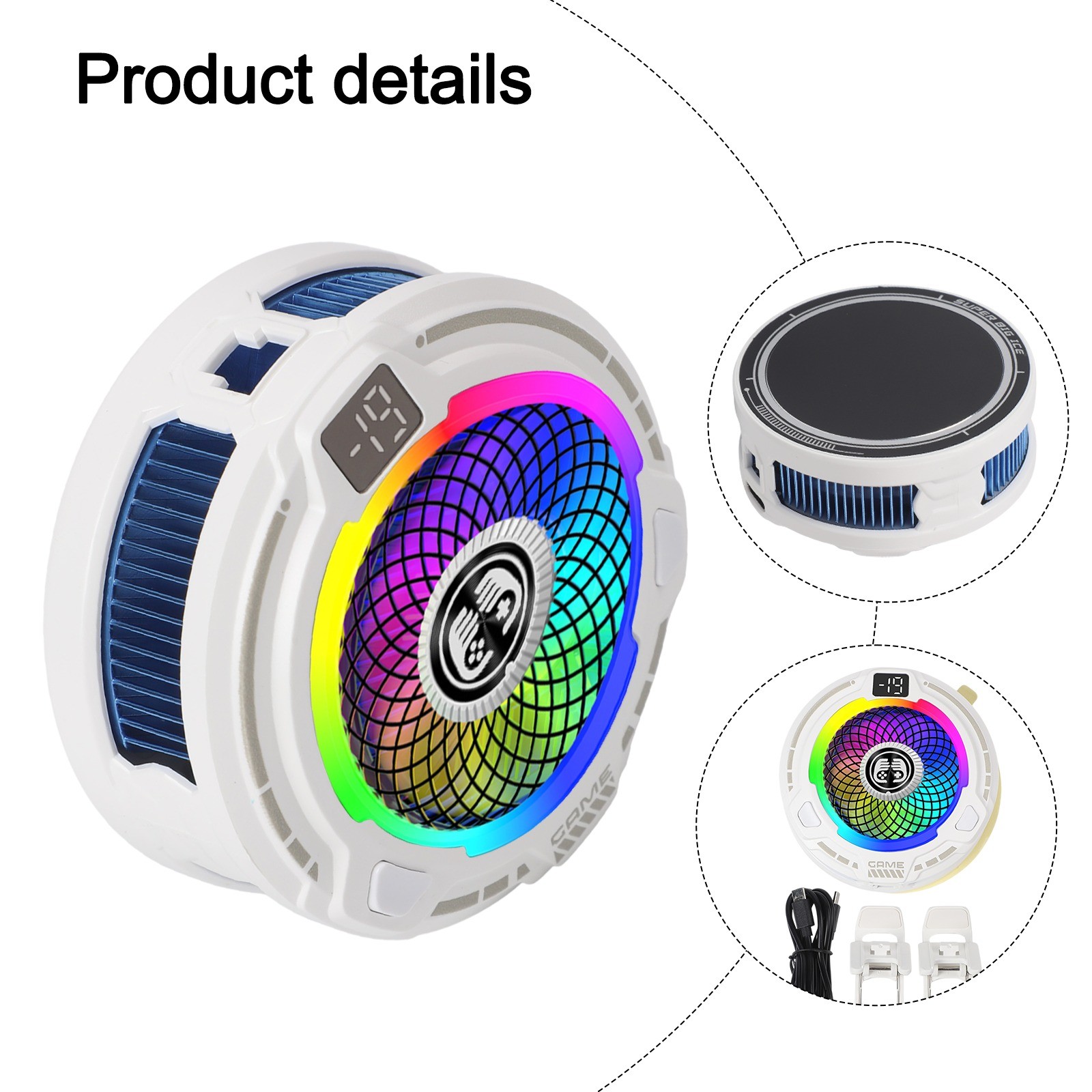 Refroidisseur Portable RGB pour Téléphones Mobiles avec Fixation Magnétique - Photo 18 sur 25