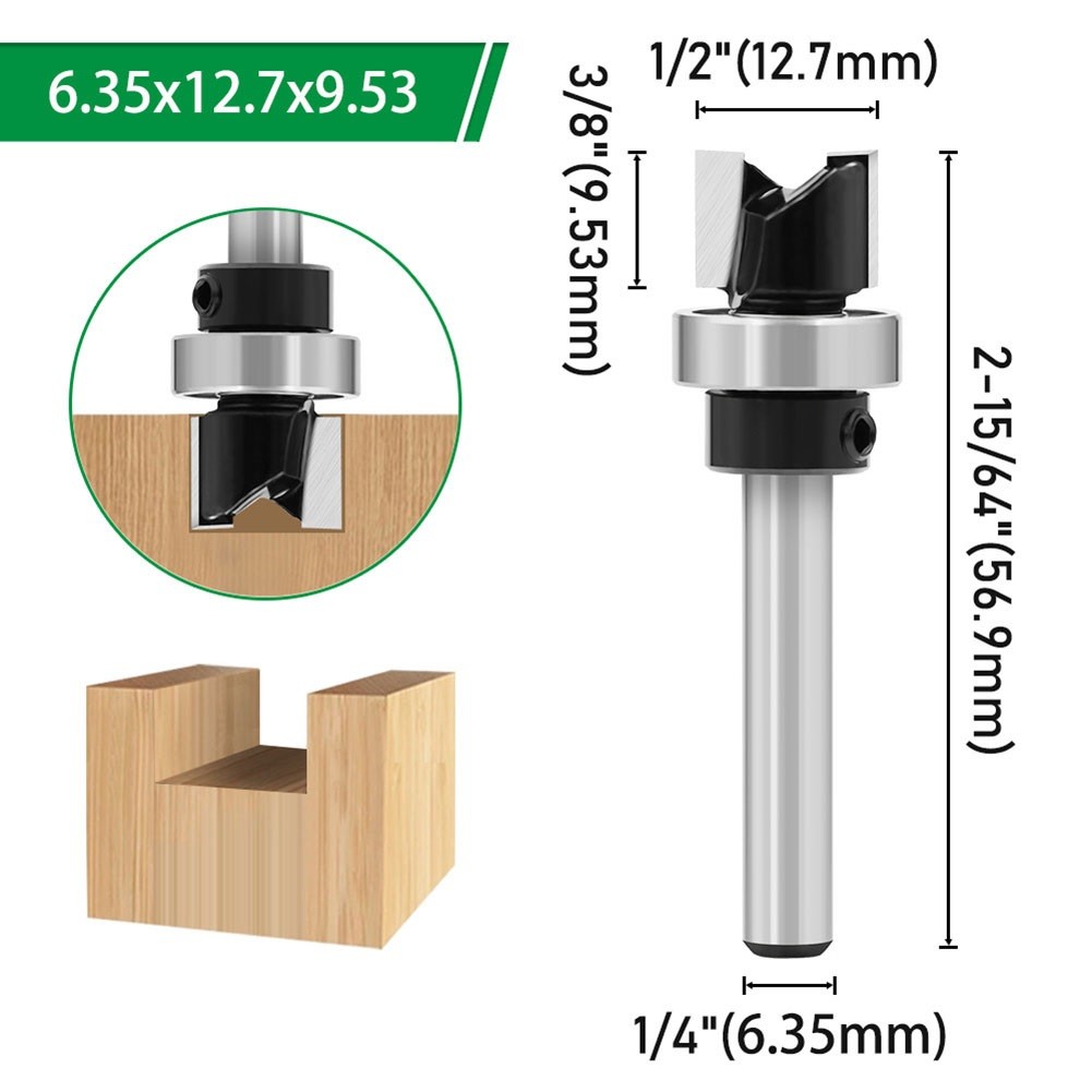 For Woodworking Projects Flush Trim Router Bit CNC Router Bits Multiple Sizes