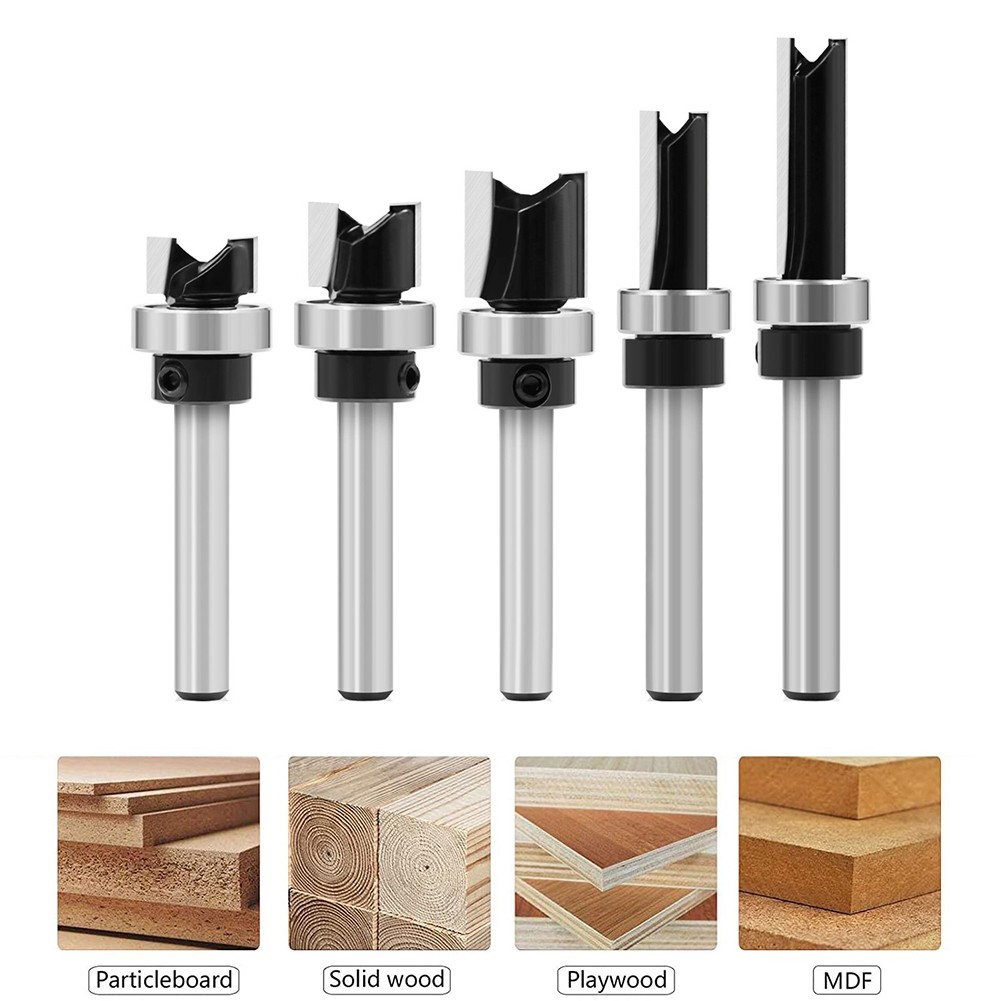 Flush Trim Router Bits Set with Bearing for Woodworking and Pattern Making Use - Picture 20 of 24