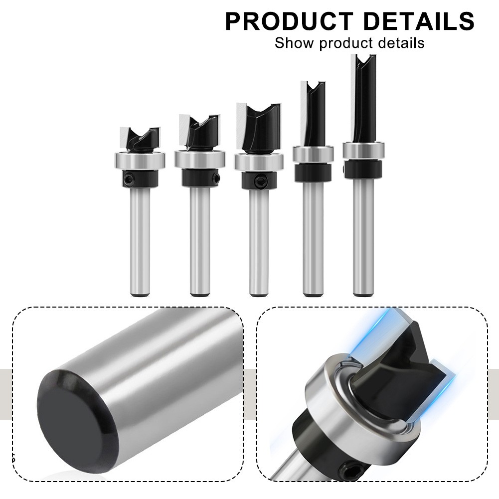 Flush Trim Router Bits Set with Bearing for Woodworking and Pattern Making Use - Picture 14 of 24