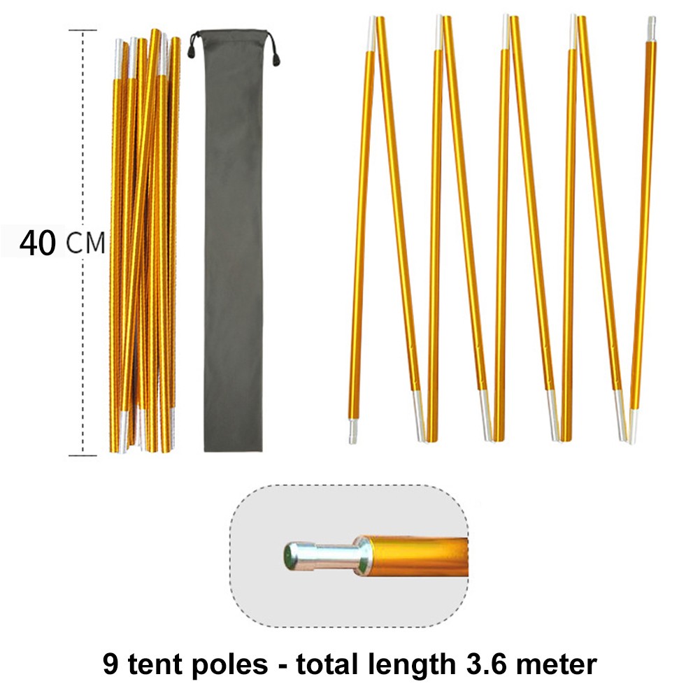 Aluminum Alloy Tent Pole Replacement Multiple Sizes for Different Tents