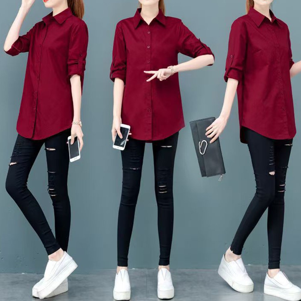 Minimalist Women's White Black Long Sleeve V Neckline Slim Fit Shirt Dress - Picture 39 of 42