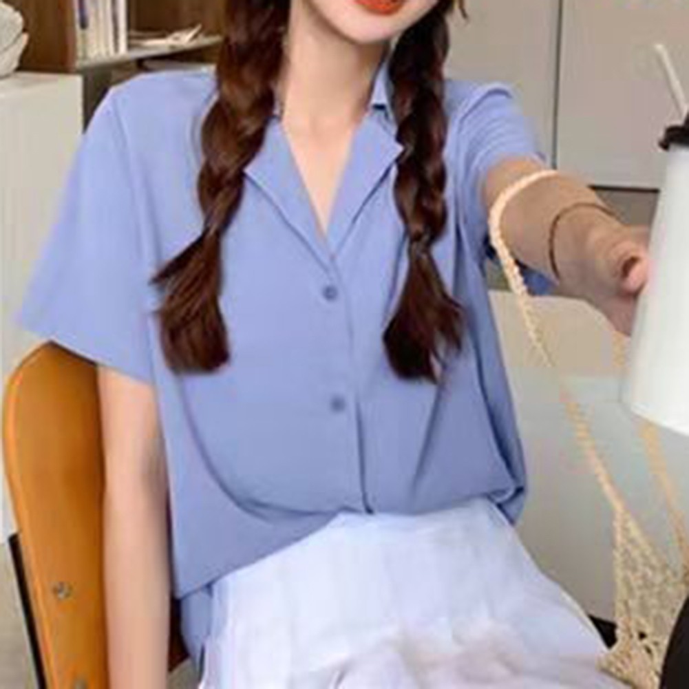 Vintage Style For Women's Short Sleeve Loose Shirt Blouse for Retro Fashion - Picture 16 of 17