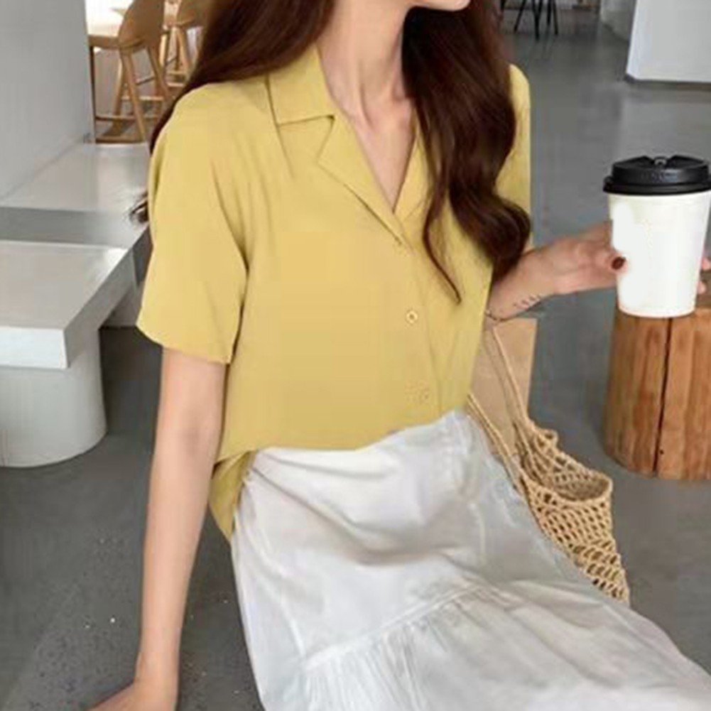 Vintage Style For Women's Short Sleeve Loose Shirt Blouse for Retro Fashion - Picture 14 of 17
