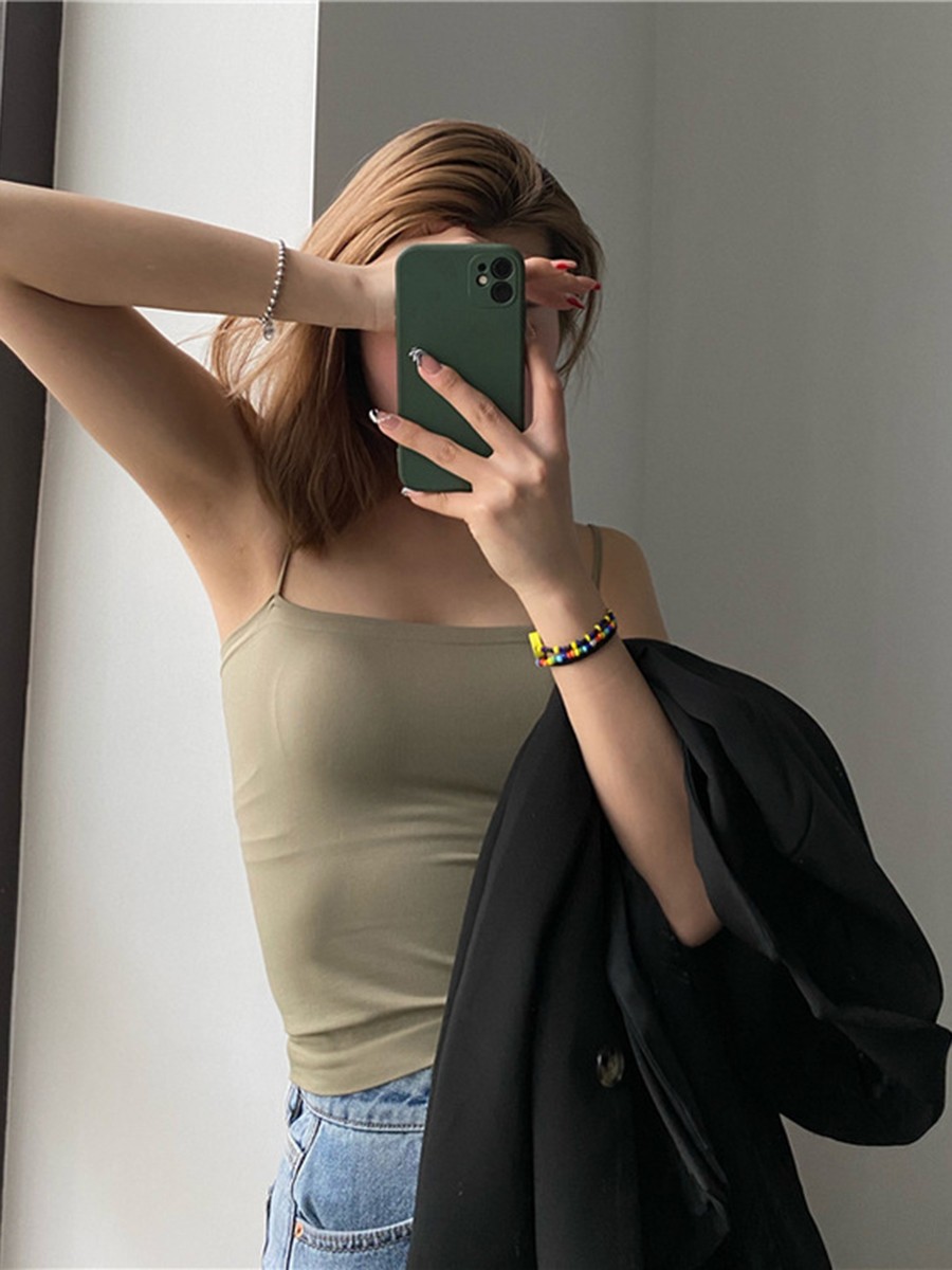 Womens Padded Short Tops Camisole Sports Vest Fixed Cup Anti Exposure Tops - Picture 51 of 63