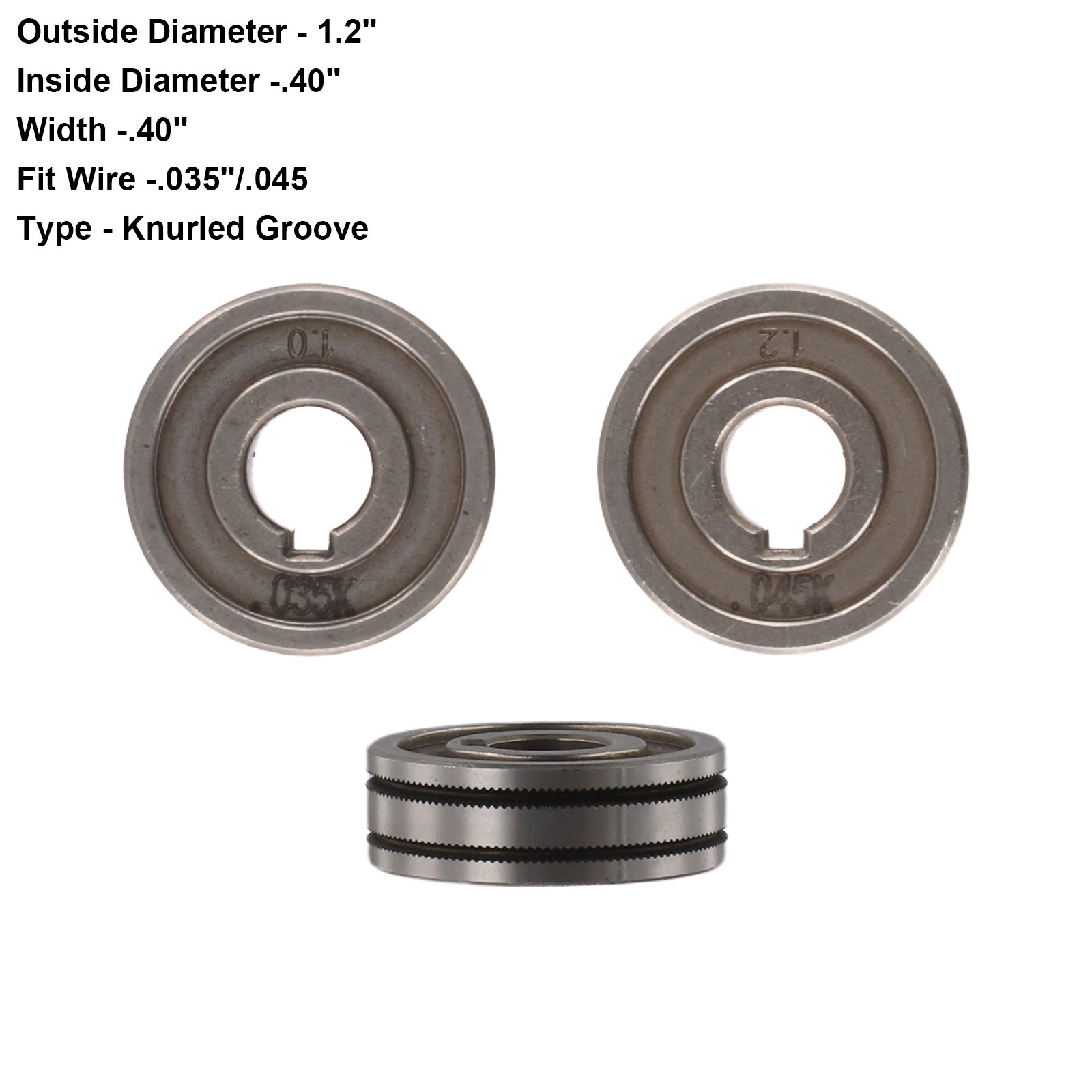 Smart Weld Drive Roll For MIG Welder - Fits .030 & .035 Wire, U-Groove, OD 1.2" / ID .40"