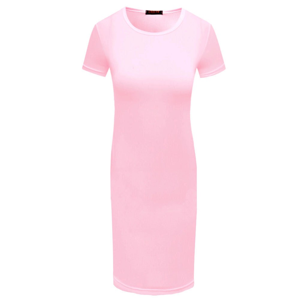 Dress Midi Party Pencil Short Short Sleeve Solid 3 Colors Summer Women - Picture 26 of 29