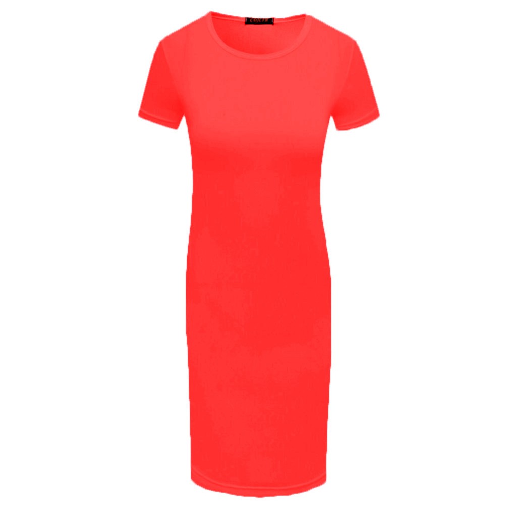 Dress Midi Party Pencil Short Short Sleeve Solid 3 Colors Summer Women - Picture 20 of 29