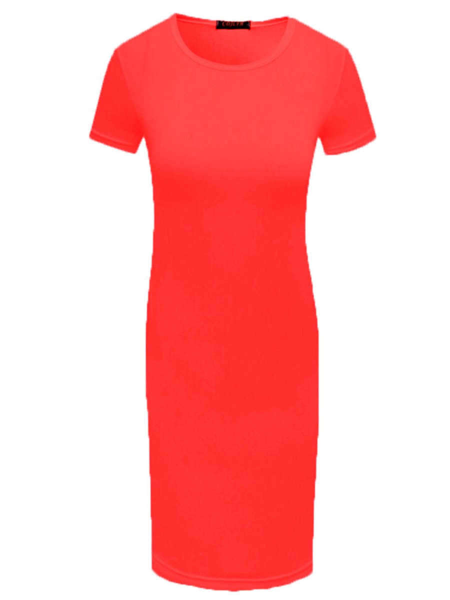 Dress Midi Party Pencil Short Short Sleeve Solid 3 Colors Summer Women - Picture 21 of 29