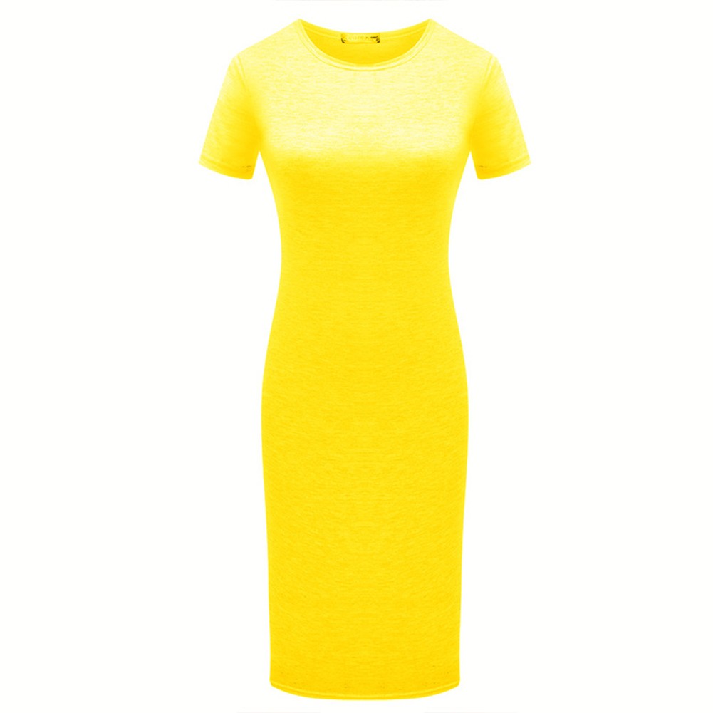 Dress Midi Party Pencil Short Short Sleeve Solid 3 Colors Summer Women - Picture 24 of 29