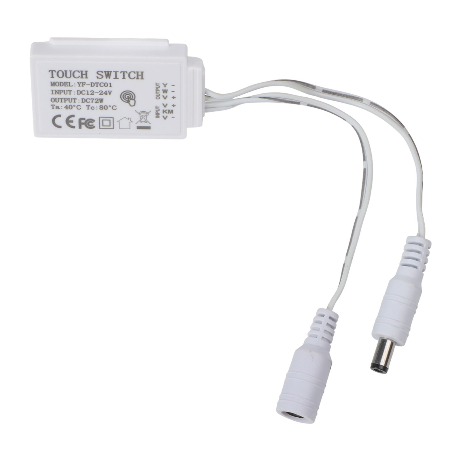 White ABS Touch Sensor Switch 12V 5A for LED Makeup Mirror Light Strip