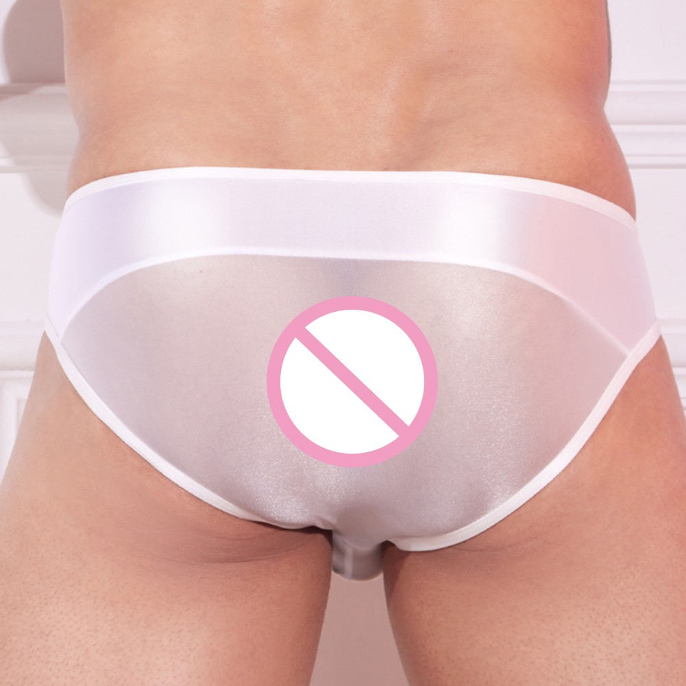 Sheer Transparent Glossy Oil Shiny Stretchy Underpants Low Waist Mens Brief - Picture 21 of 24