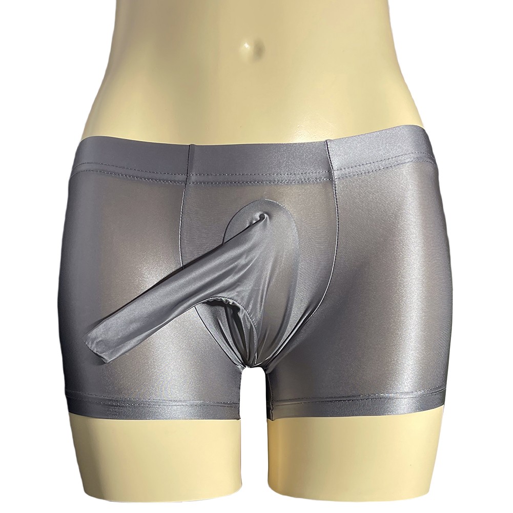 Sexy ropa interior boxer para hombre tiro bajo transparente transparente transparente brillante bolsa grande - Imagen 20 de 45