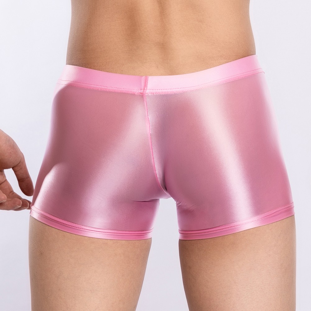 Sexy ropa interior boxer para hombre tiro bajo transparente transparente transparente brillante bolsa grande - Imagen 14 de 45