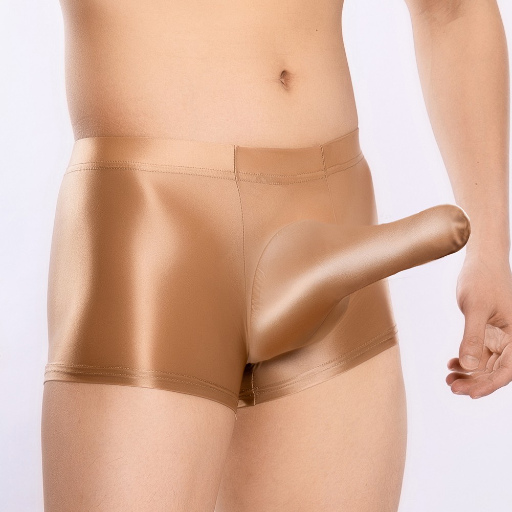 Sexy ropa interior boxer para hombre tiro bajo transparente transparente transparente brillante bolsa grande - Imagen 25 de 45