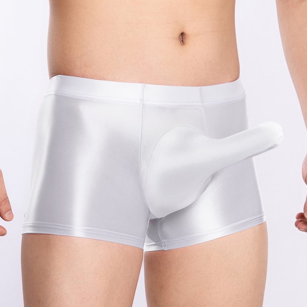 Sexy ropa interior boxer para hombre tiro bajo transparente transparente transparente brillante bolsa grande - Imagen 41 de 45