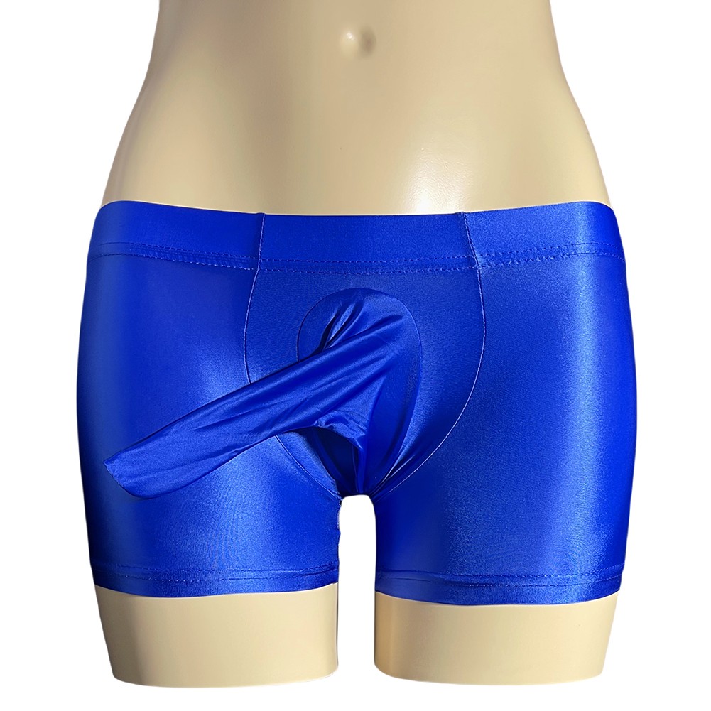 Sexy ropa interior boxer para hombre tiro bajo transparente transparente transparente brillante bolsa grande - Imagen 36 de 45