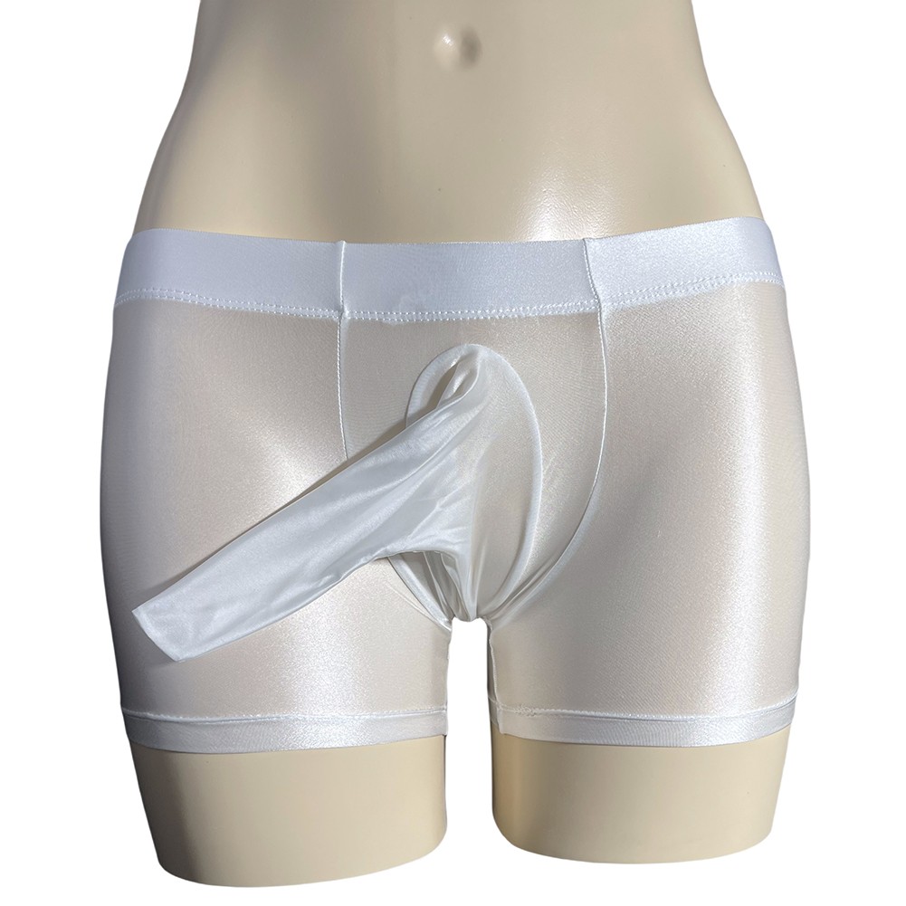 Sexy ropa interior boxer para hombre tiro bajo transparente transparente transparente brillante bolsa grande - Imagen 40 de 45
