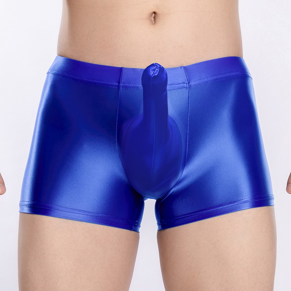 Sexy ropa interior boxer para hombre tiro bajo transparente transparente transparente brillante bolsa grande - Imagen 35 de 45
