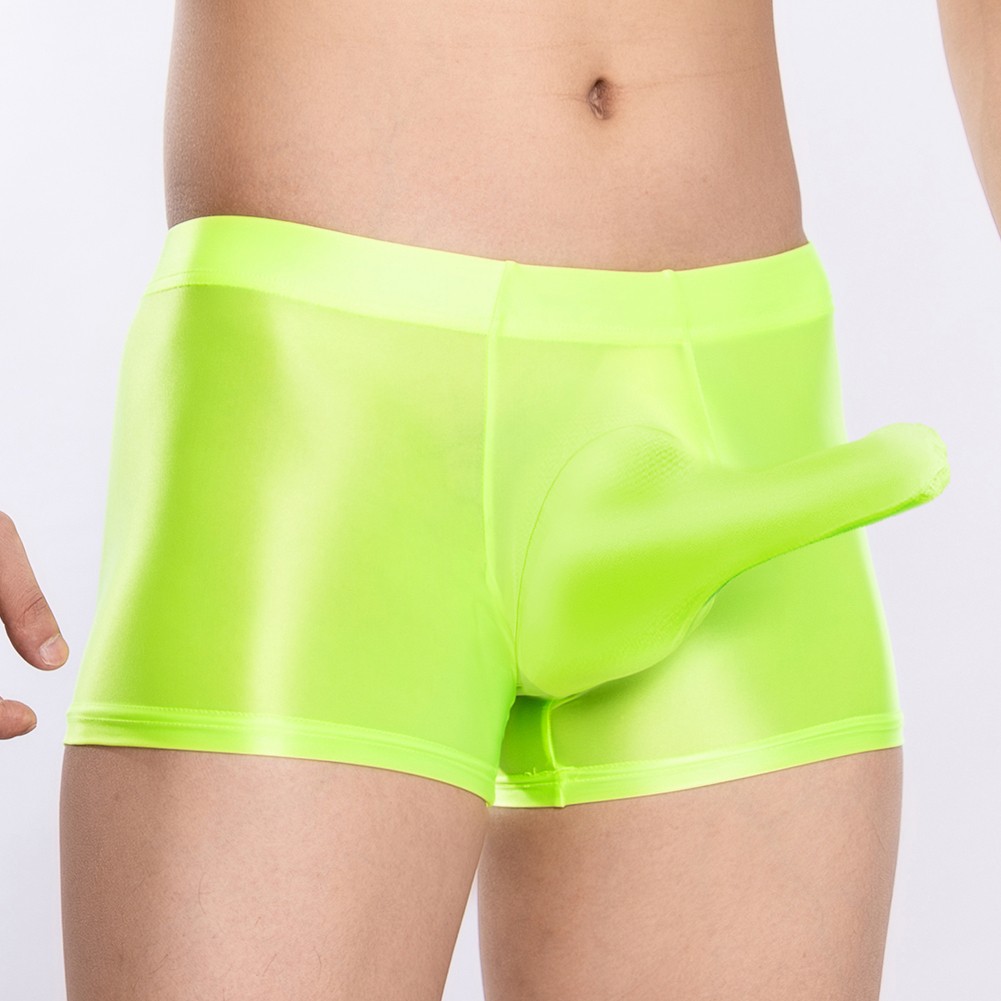 Sexy ropa interior boxer para hombre tiro bajo transparente transparente transparente brillante bolsa grande - Imagen 29 de 45