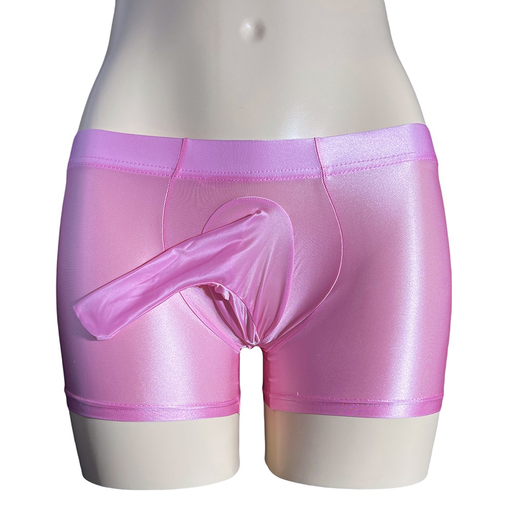 Sexy ropa interior boxer para hombre tiro bajo transparente transparente transparente brillante bolsa grande - Imagen 12 de 45