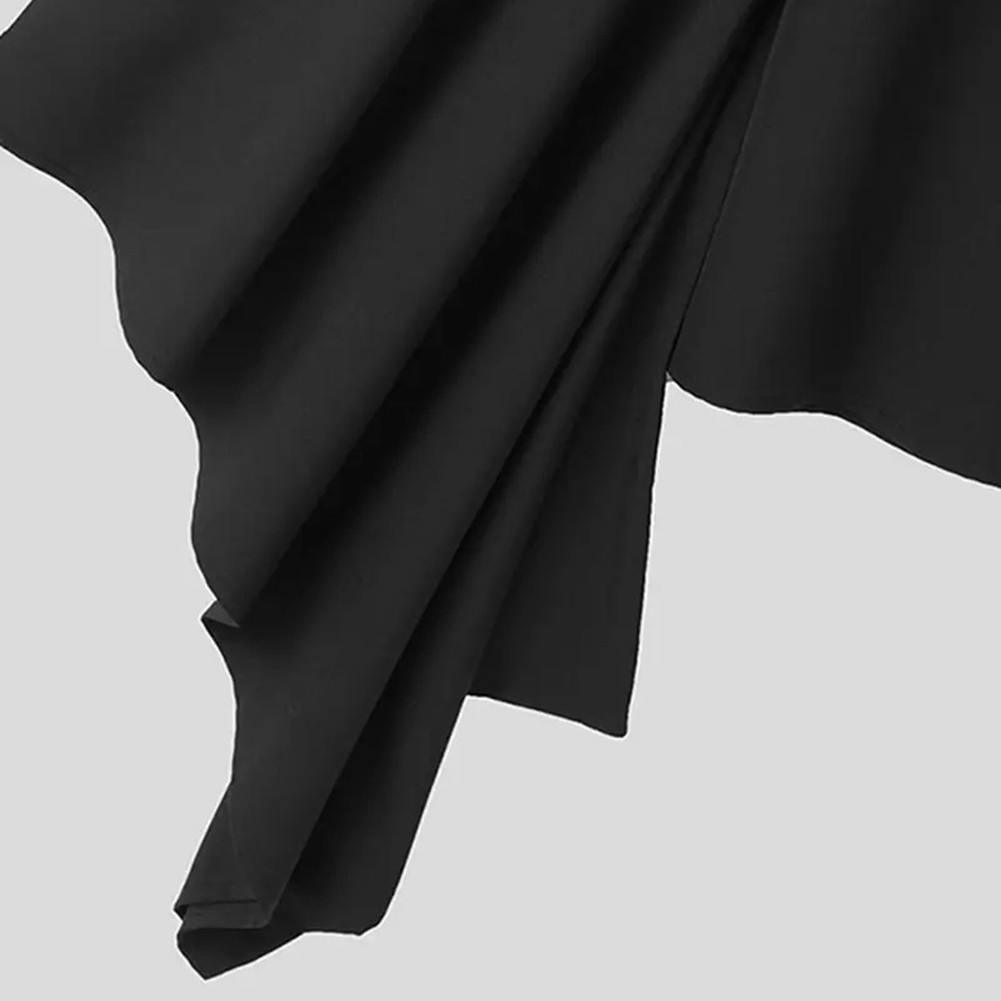 Men Shirt Loose Fit Long Sleeve Bell Sleeve Lapel Flare Button Vintage Style - Picture 18 of 25