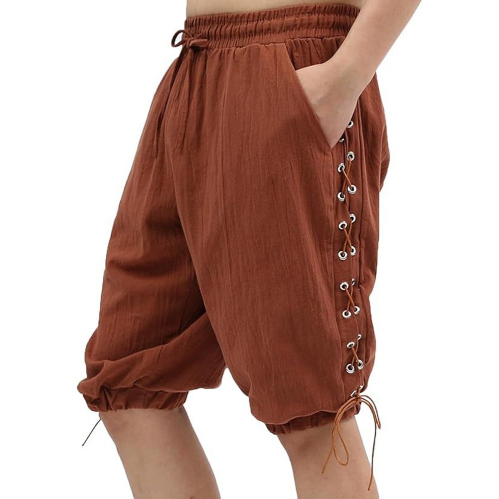 Medieval Navigator Pants Lace-up Shorts 95% Cotton Fabric Classic Theme Costume - Picture 13 of 36