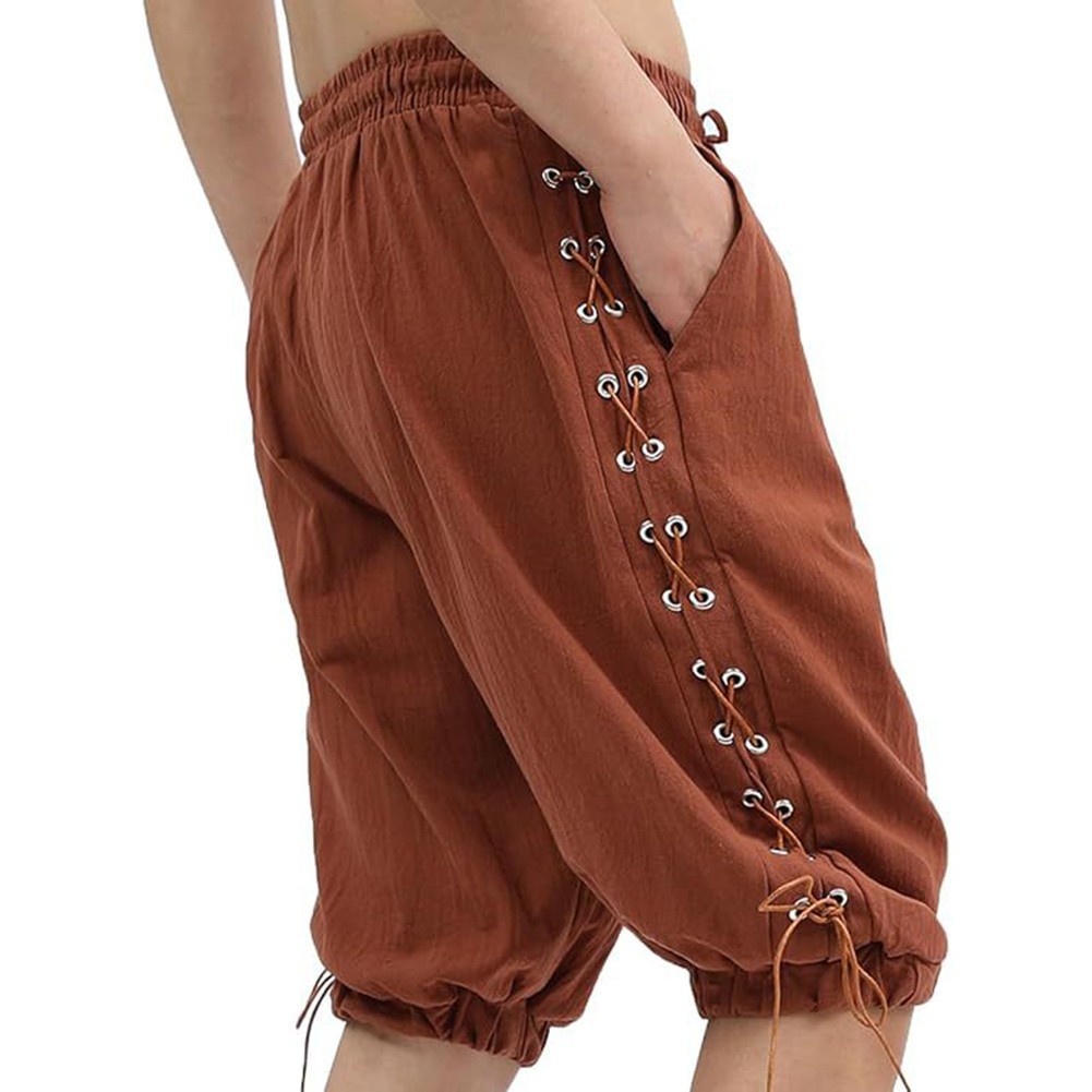Medieval Navigator Pants Lace-up Shorts 95% Cotton Fabric Classic Theme Costume - Picture 15 of 36