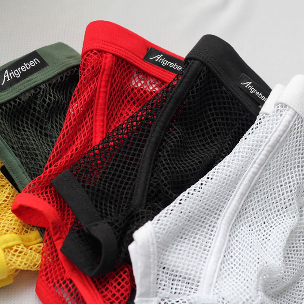 Men Mesh Underwear Breathable Comfort Boxer Briefs with Pouch Soft Fabric - Picture 13 of 23