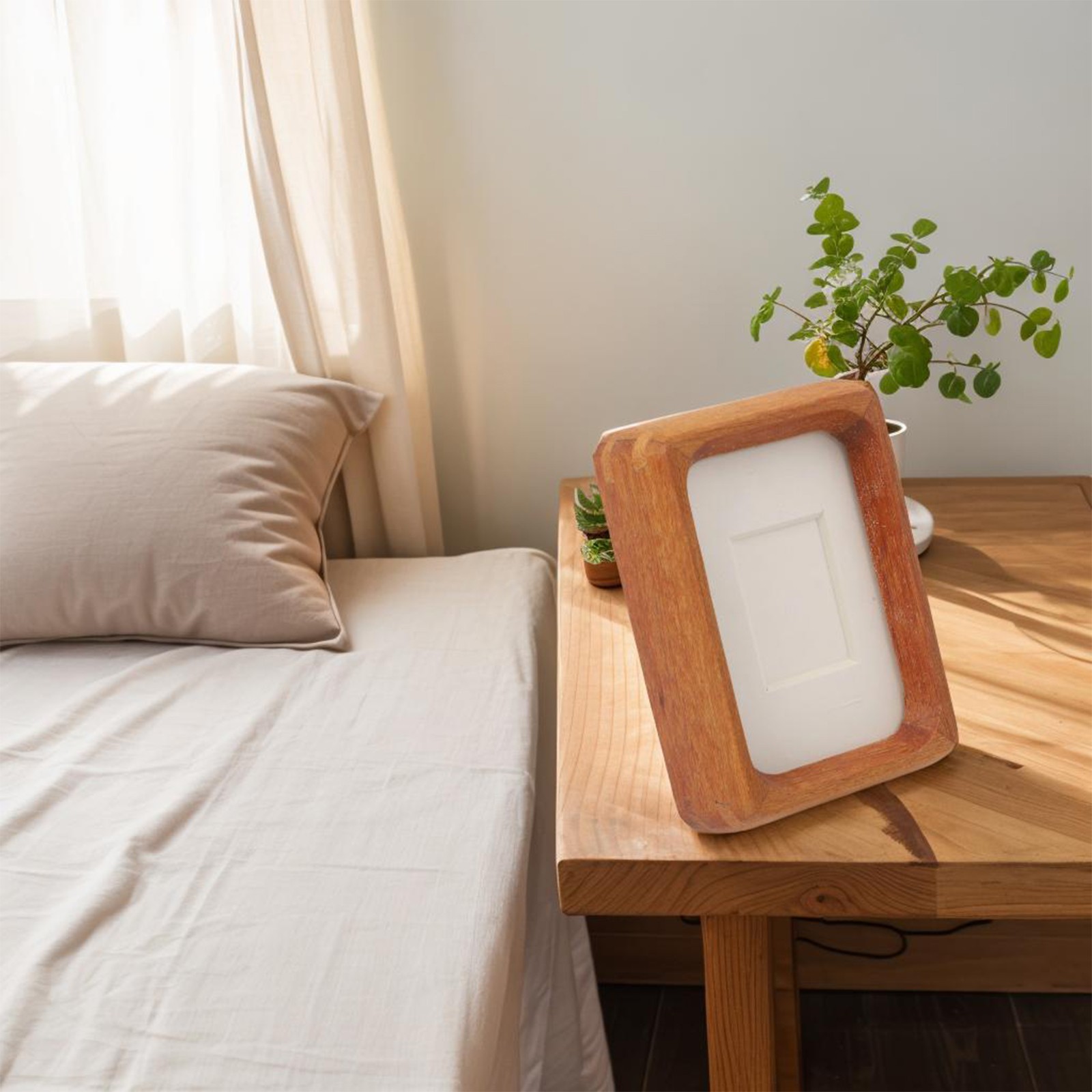 Beech Wood Photo Frame For Home Office Display Wall Mount And Tabletop