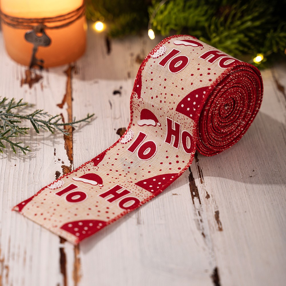 Nastro di lino bordo filo per albero di Natale e ghirlanda natalizia artigianato - Foto 19 di 25