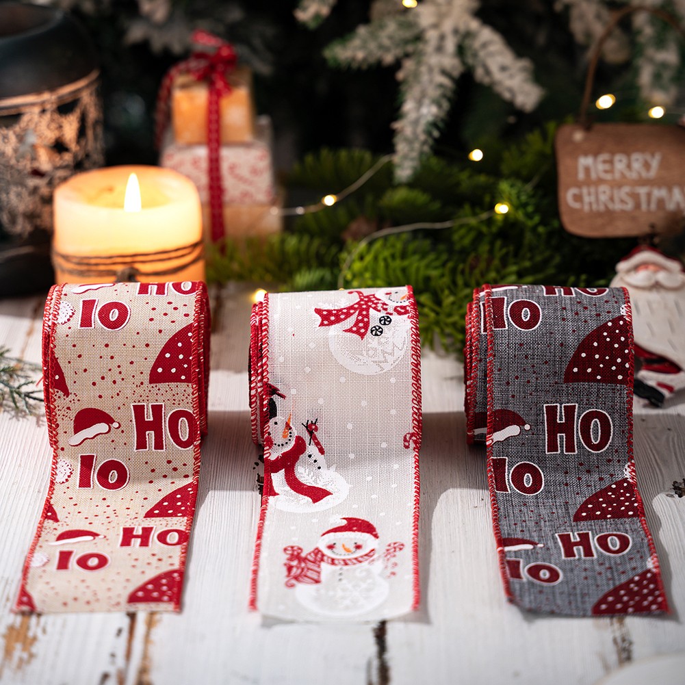 Nastro di lino bordo filo per albero di Natale e ghirlanda natalizia artigianato - Foto 15 di 25