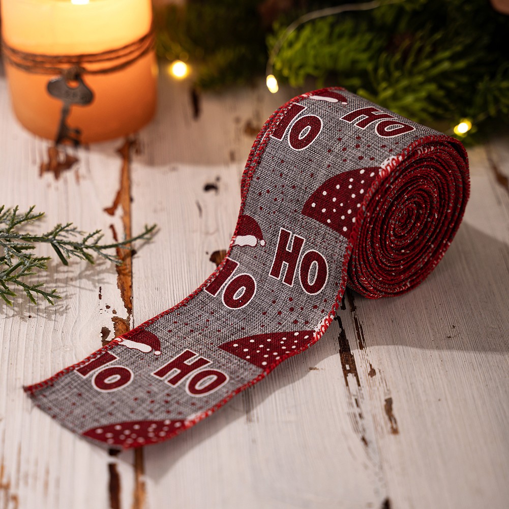 Nastro di lino bordo filo per albero di Natale e ghirlanda natalizia artigianato - Foto 22 di 25