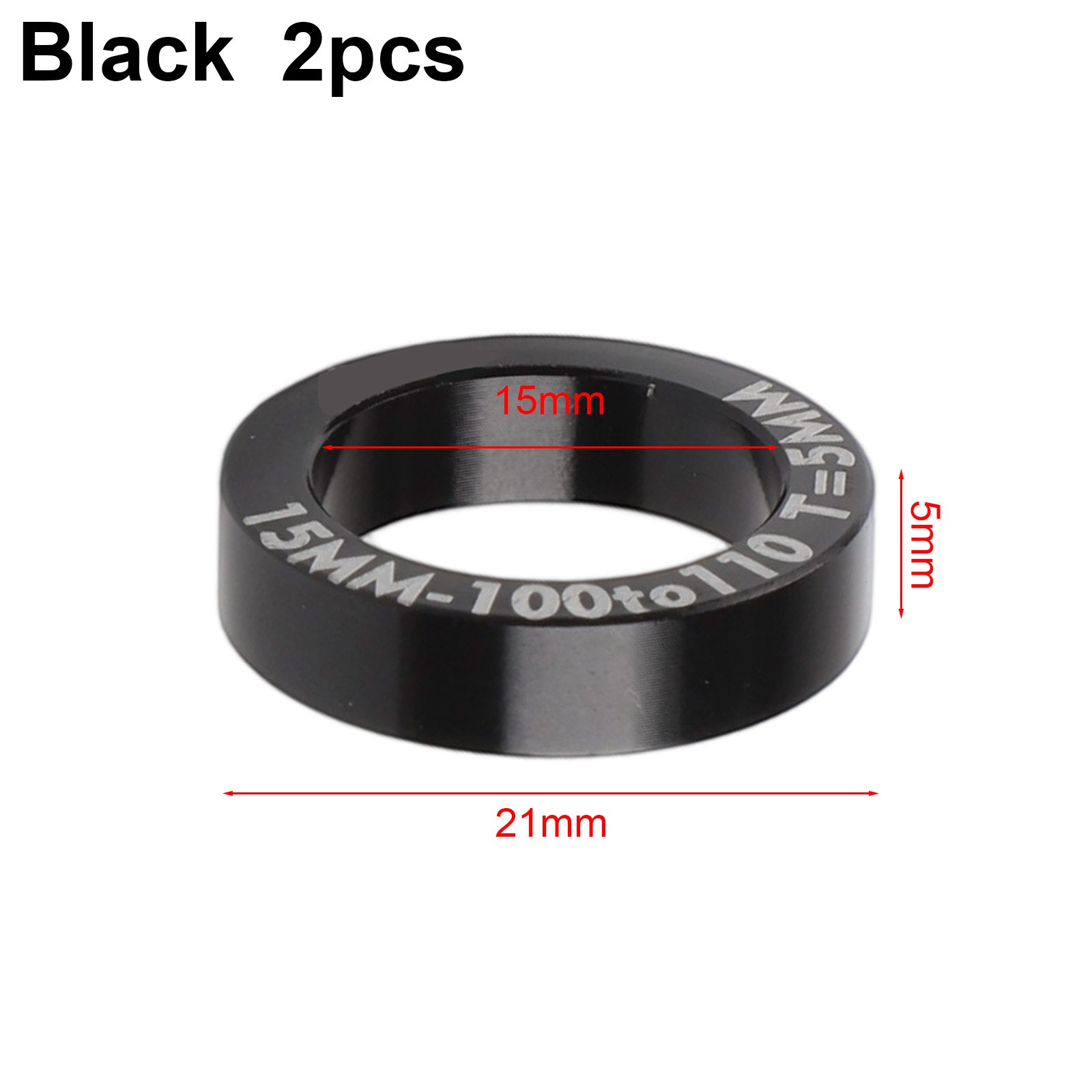 1 Pair Aluminum Bicycle Hub Conversion Spacers Boost Hub Gaskets Kit Black/Red